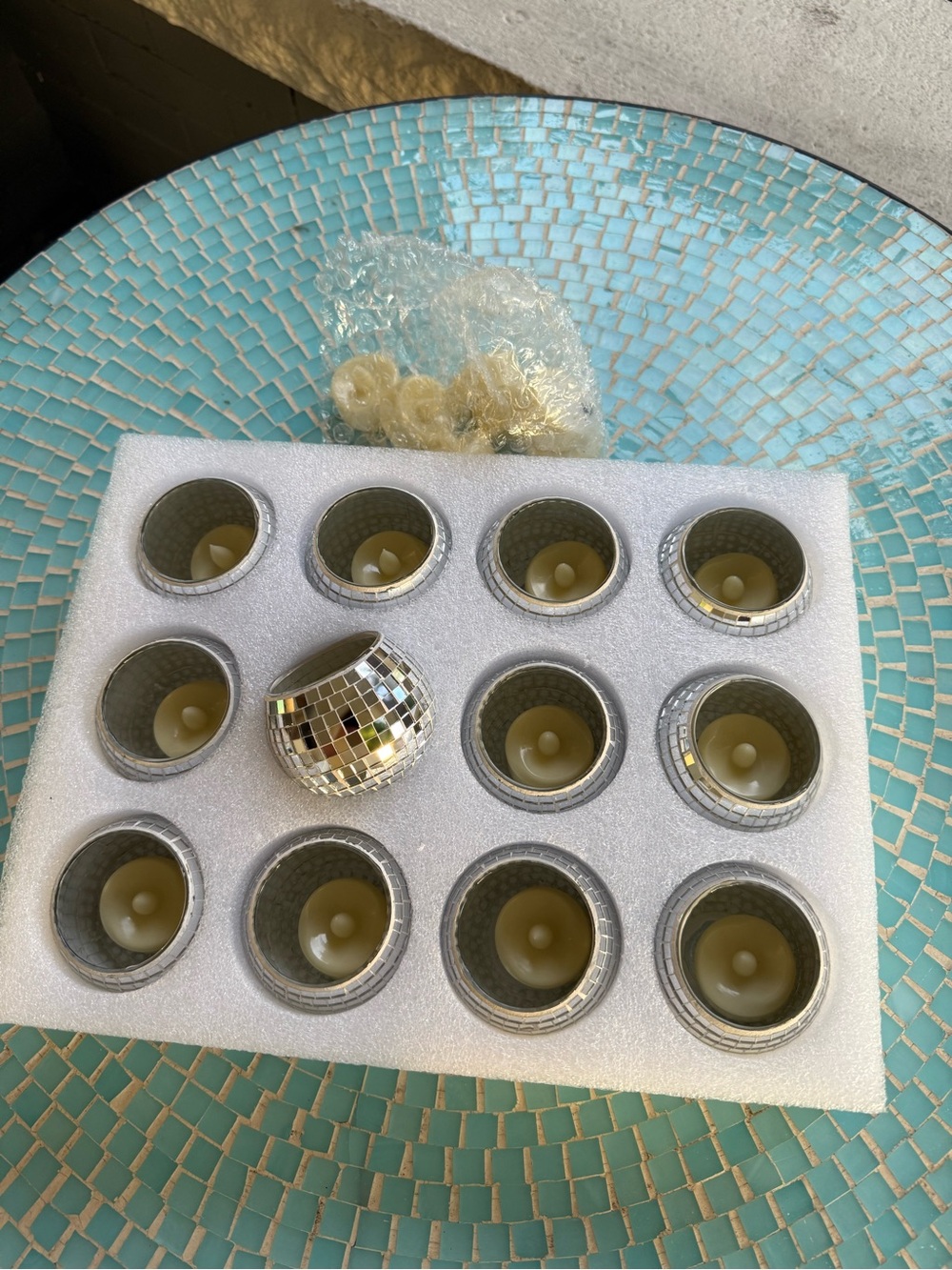 Battery Tealight Disco Ball Candle Holders